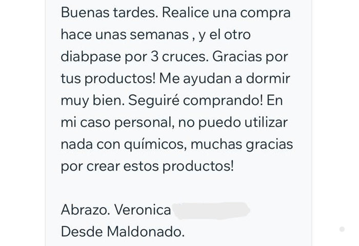 Reseña de cliente sobre productos de descanso