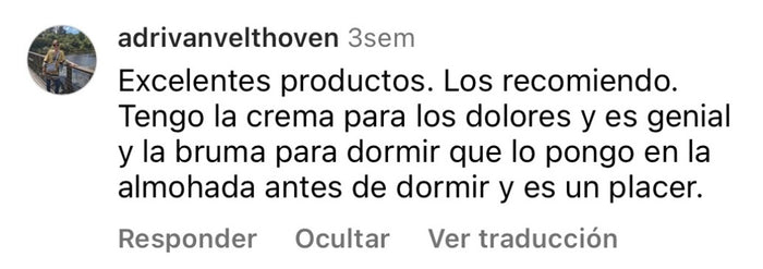 Reseña de cliente sobre Bruma Dulces Sueños
