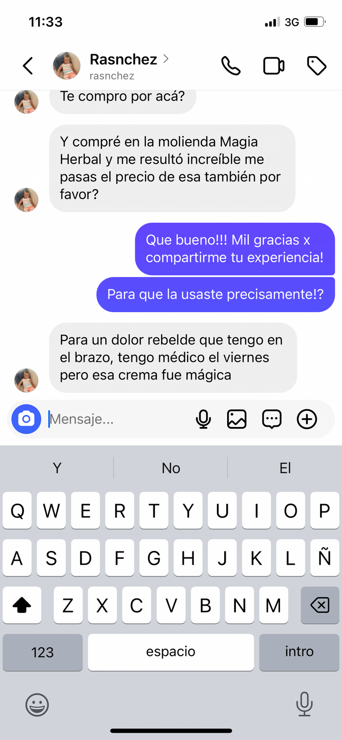 Reseña de cliente sobre Crema Magia Herbal