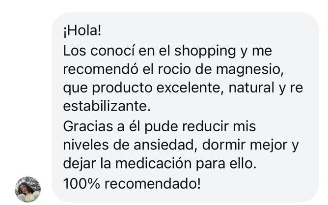 Reseña de cliente sobre Rocio de Magnesio