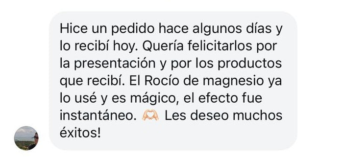 Reseña de cliente sobre Rocio de Magnesio