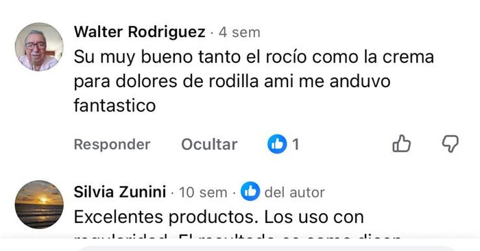 Reseña de cliente sobre alivio de rodillas