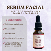 Sérum facial nutritivo ~ Jojoba, uva Tannat & Caléndula