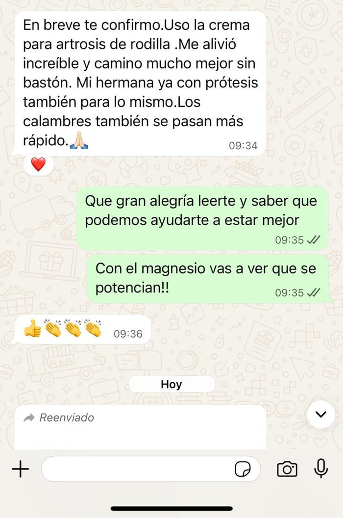 Reseña de cliente sobre alivio de dolores