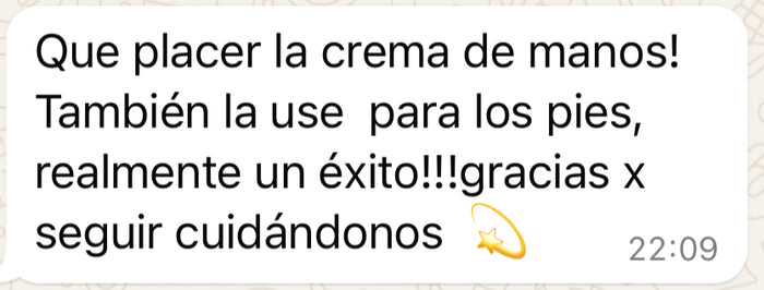Reseña de cliente sobre Crema de Manos