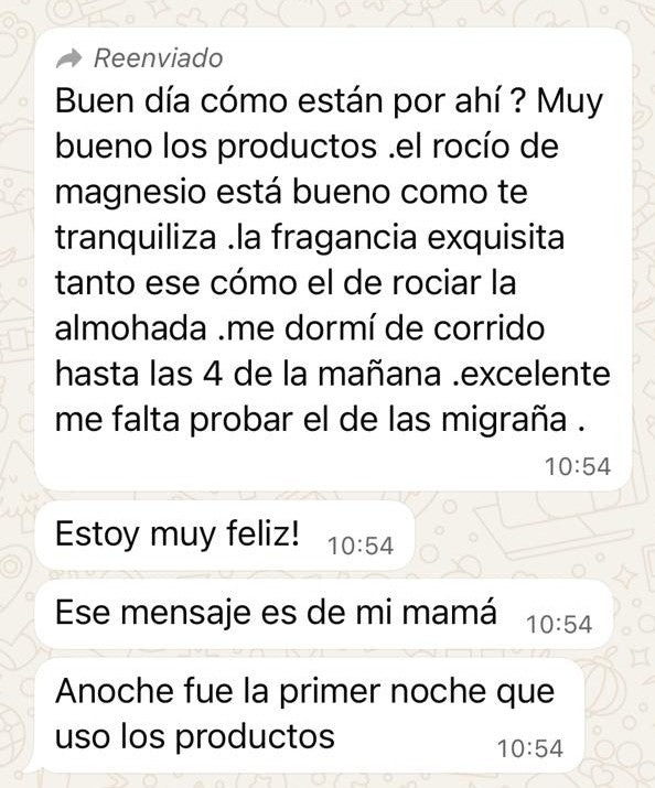 Reseña de cliente sobre productos de descanso