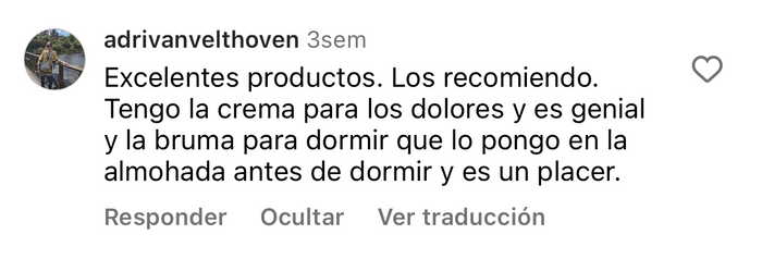 Reseña de cliente sobre Bruma Dulces Sueños